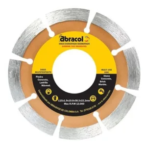 Disco Abracol diamantado segmentado 7 pulgadas para corte de concreto y mampostería