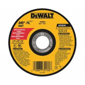 Disco DeWalt metal corte fino 4 1/2 para cortes precisos en acero y metales