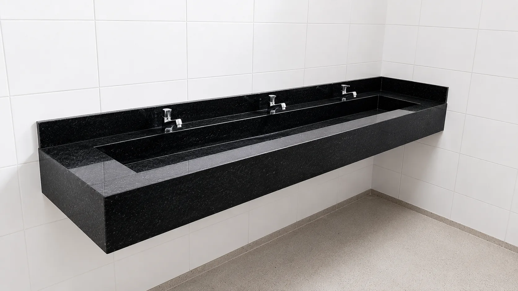 Mesón de Granito Negro para Lavamanos